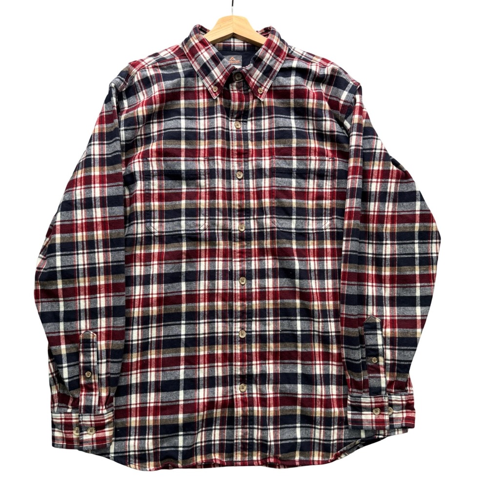 Ridgecut Toughwear Flannel Shirt Mens XLT Red Plaid Long Sleeve Workwear Casual